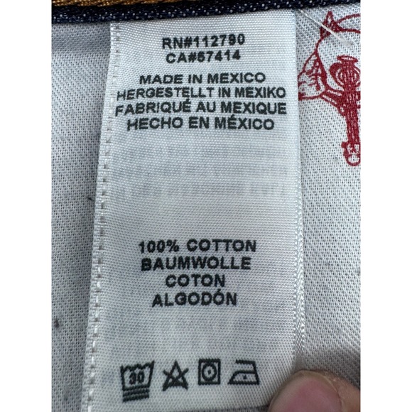 True Religion Men's Billy Flap Sn Relaxed Bootcut Jeans Size 38 Made in Mexico - Picture 6 of 9